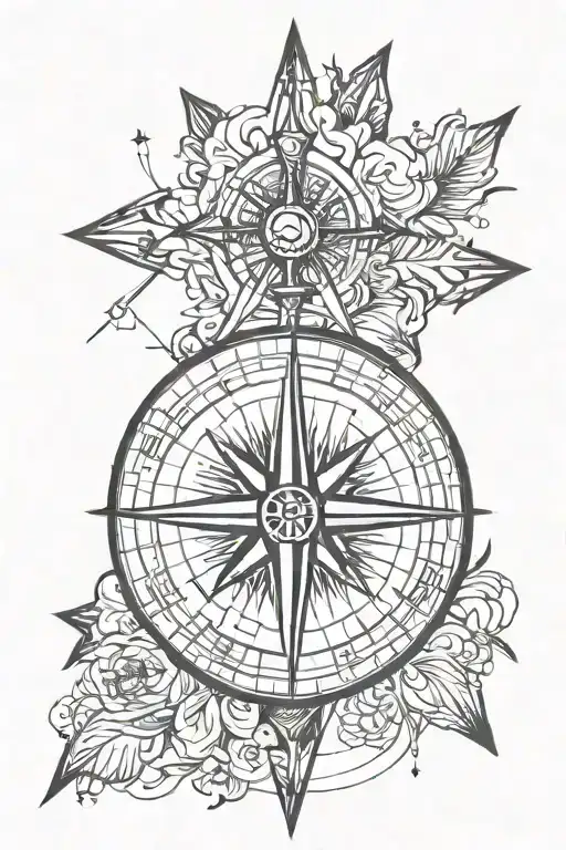 Vertical Compass Arrow