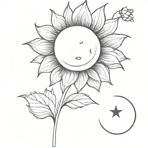 Sunflower And Moon