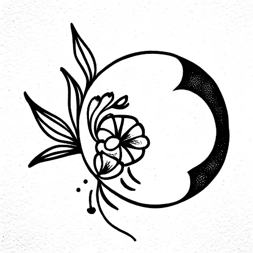 Moon With Flowers