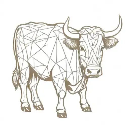 A Majestic Highlander Cow With Intricate Geometric Patterns