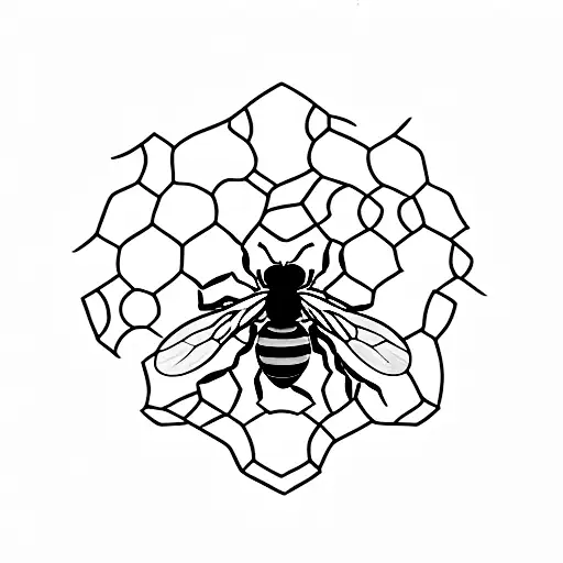 Bee Emoji In A Honeycomb Shape
