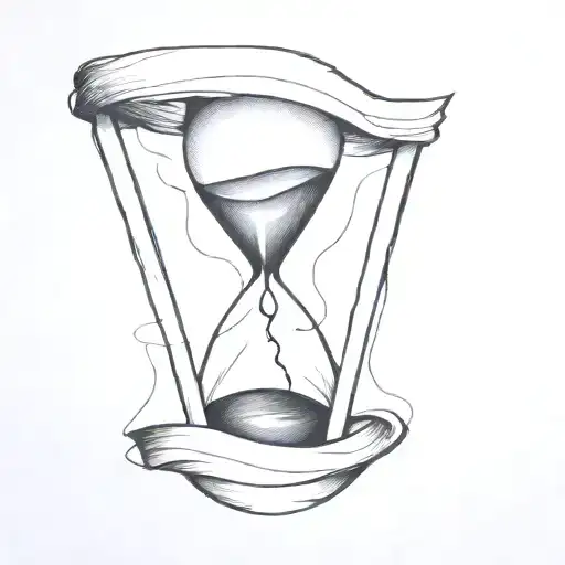 Hourglass With A Black Hole Inside And The Hourglass Explodes