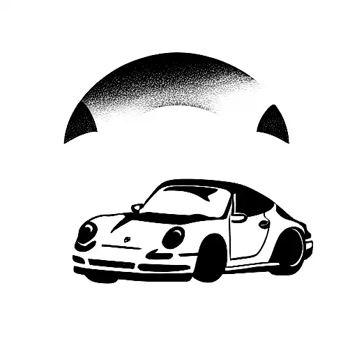 Porsche Car Driving At Sunset