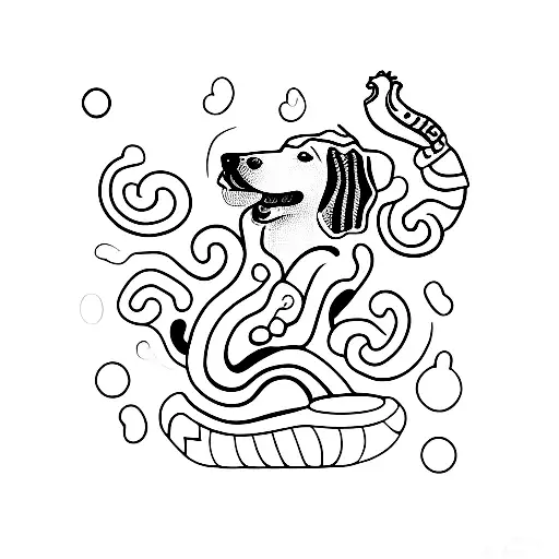 A Cashewnut Design With A Dog