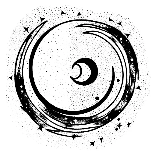 Moon Phases With Stars And Swirls