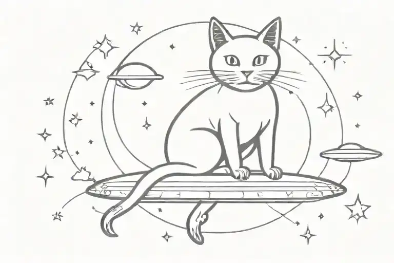 Ufo Abducting Cat Sitting