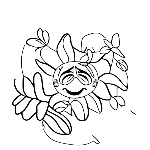 Very Minimalist Plant With A Smile On His Pot