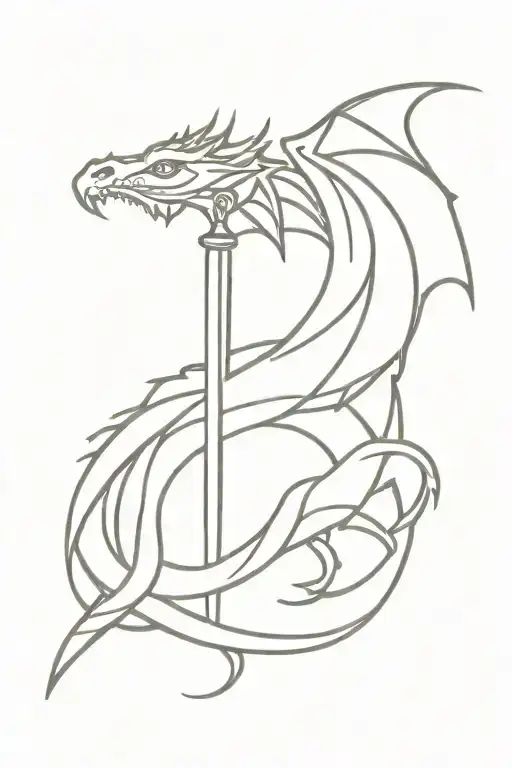 Dragon Wrapped Around A Sword