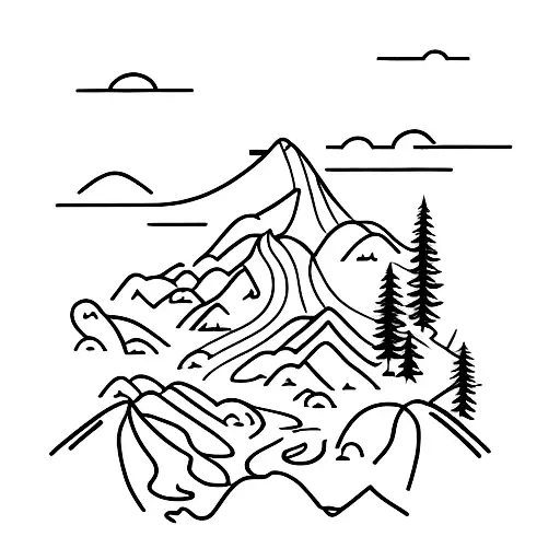 A Winding Hiking Trail Leading Up To A Majestic Mountain With A Waterfall Flowing From Its Summit