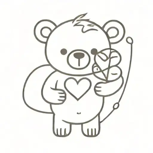 Cute Bear Holding Heart