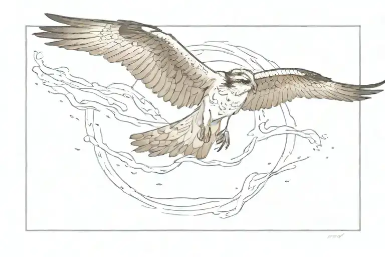 Frame By Frame Of Osprey Diving Into Water For Hunt Inspired