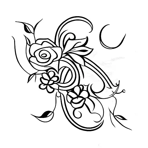 A Design With Quinn's Name And Jasmine Flowers In A Pretty Script