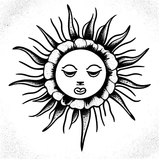 Sweat Pea Flower And A Sun