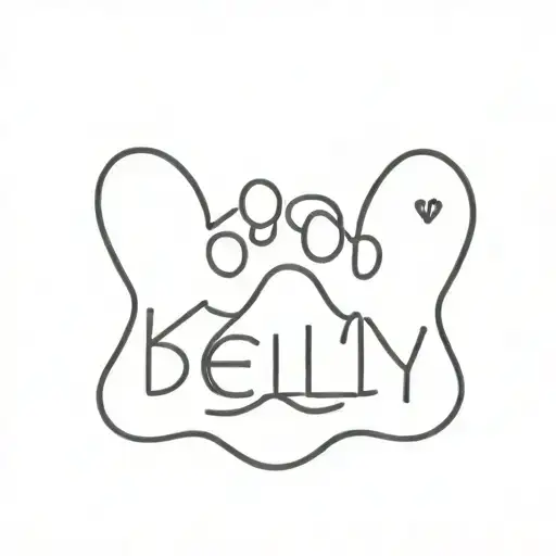 Dog Paw Print And Name Kelly