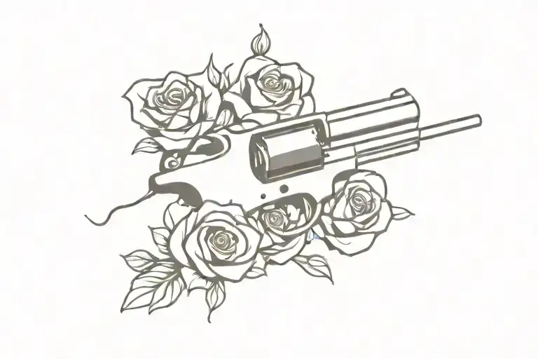 Gun With Roses