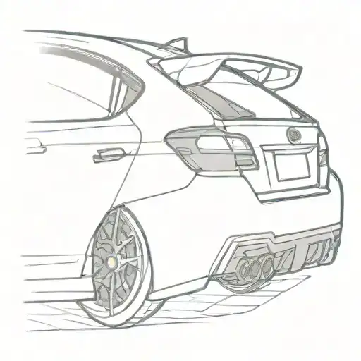 Side View Of A Subaru Wrx Done In Line Work