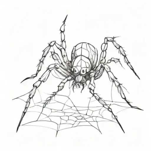 Sketch Of A Spider With Sharp Legs And A Drawn Muzzle