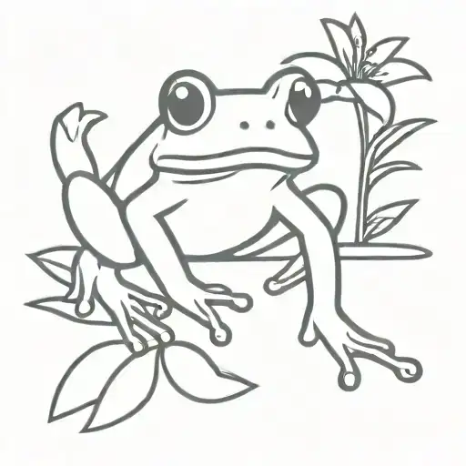 Cute Frog Outline