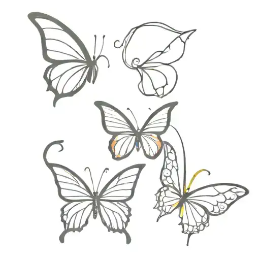3 Butterflies 1 Butterfly With Angel Wing