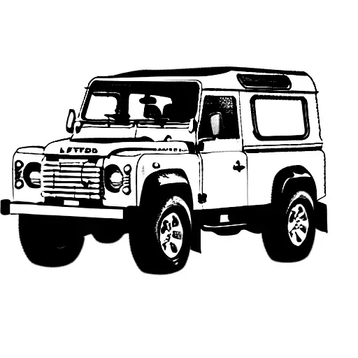Land Rover Defender From Behind One Line
