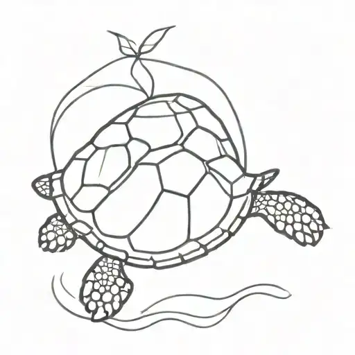 Small Turtle Swimming