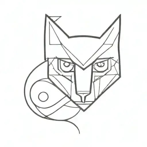 A Sleek And Modern Tattoo Featuring A Stylized Owl And Wolf In A Strategic Game Board Layout