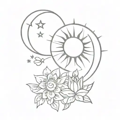Matching Sun And Moon With Flowers