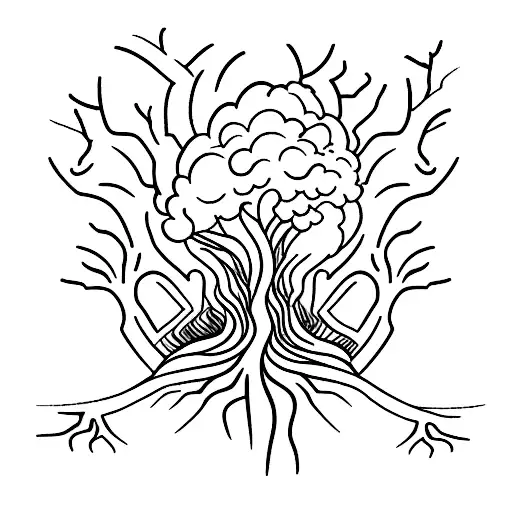 A Tree With Roots Reaching Deep Into The Earth And Branches Stretching Towards The Sky