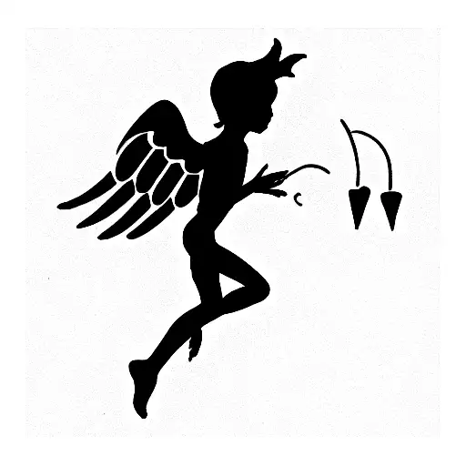 Kid Sillouette With Angel Wings