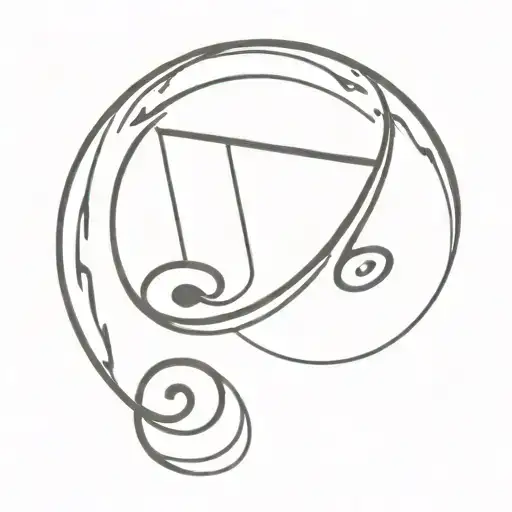 A Minimalist Tattoo Of A Music Note Intertwined With A Steering Wheel