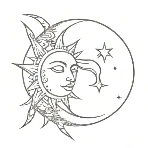 Sun And Moon Merging Together