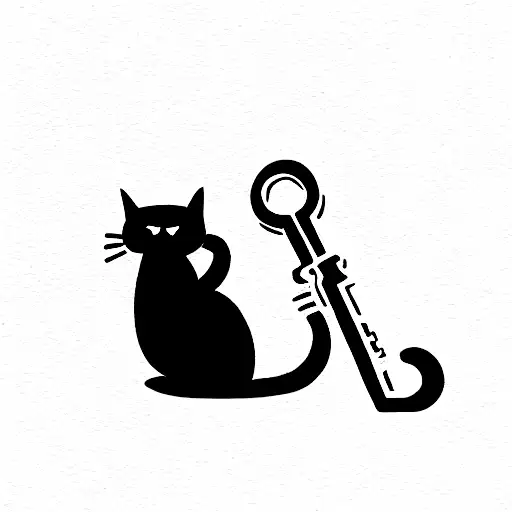 A Cat Playing With A Key