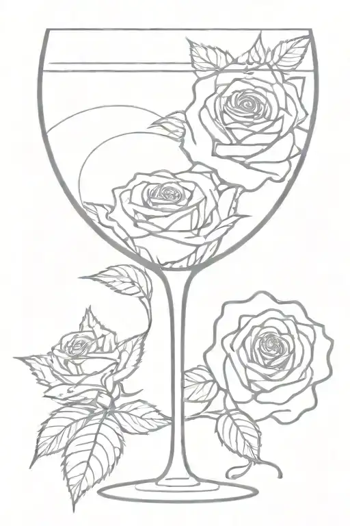 Wine Glass Wrapped With Rose