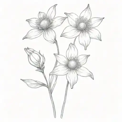 Daisy With Daffodil And Hawthorn Flower