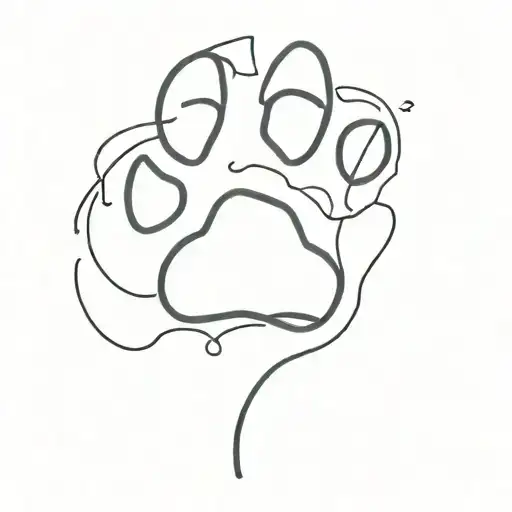 A Minimalist Tattoo Of A Dog's Paw Print With A Tiny Compass Symbolizing Love For Travel