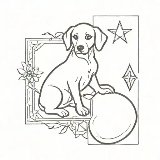 Tarot Card And Puppy
