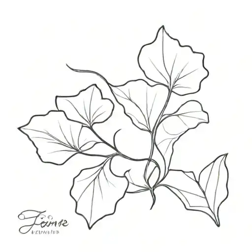 Fig Leaf And Gingko Leaf Intertwined