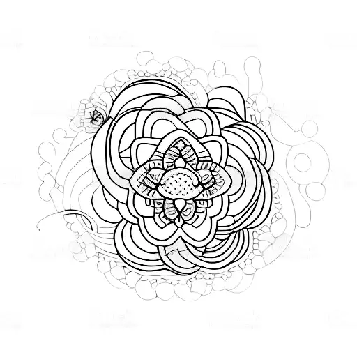 A Minimalist Tattoo Of A Heartbeat Line Forming The Shape Of A Flower