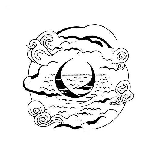 Silhouette With Ocean