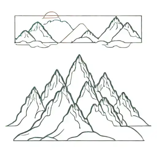 Three Mountain Peaks Single Line