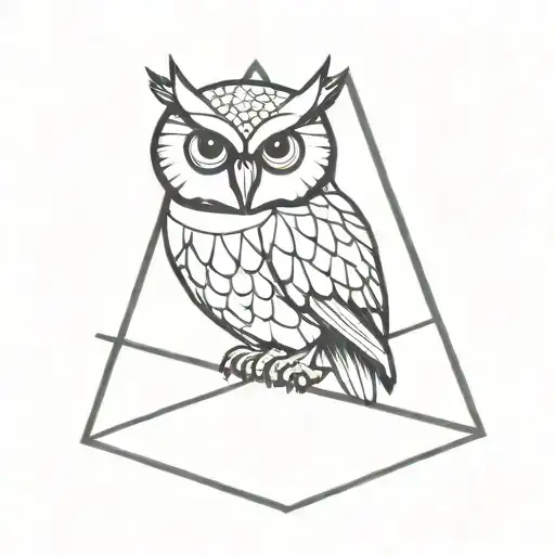 Upward Facing Triangle With A Friendly Looking Owl Sitting In The Triangle
