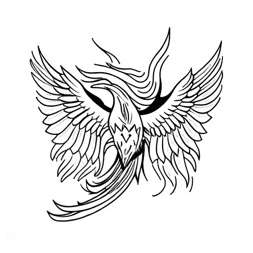Phoenix With Open Wings Back