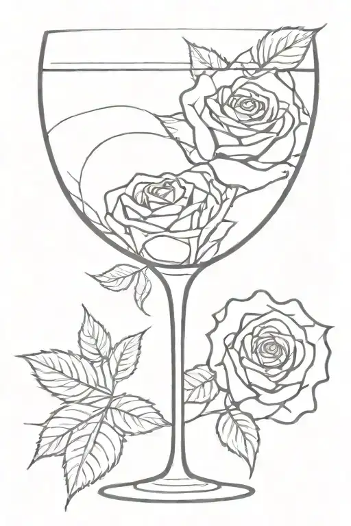 Wine Glass Wrapped With Rose