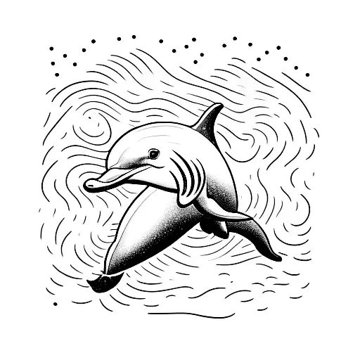 Dolphin In A Wave