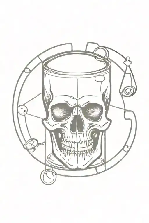 A Skull With An Hourglass Inside