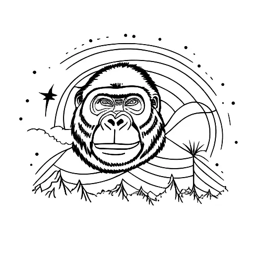 Gorilla Touching The Sky