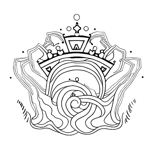 A Minimalist Tattoo Of A Crown With Lmtr Incorporated Into The Design