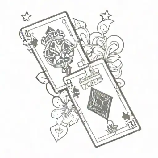 Simple Matching Gambling Tattoo For Two Guys