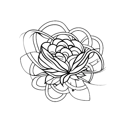 A Minimalist Tattoo Of A Heartbeat Line Forming The Shape Of A Flower