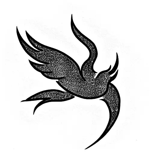 A Gold Tattoo Of A Phoenix